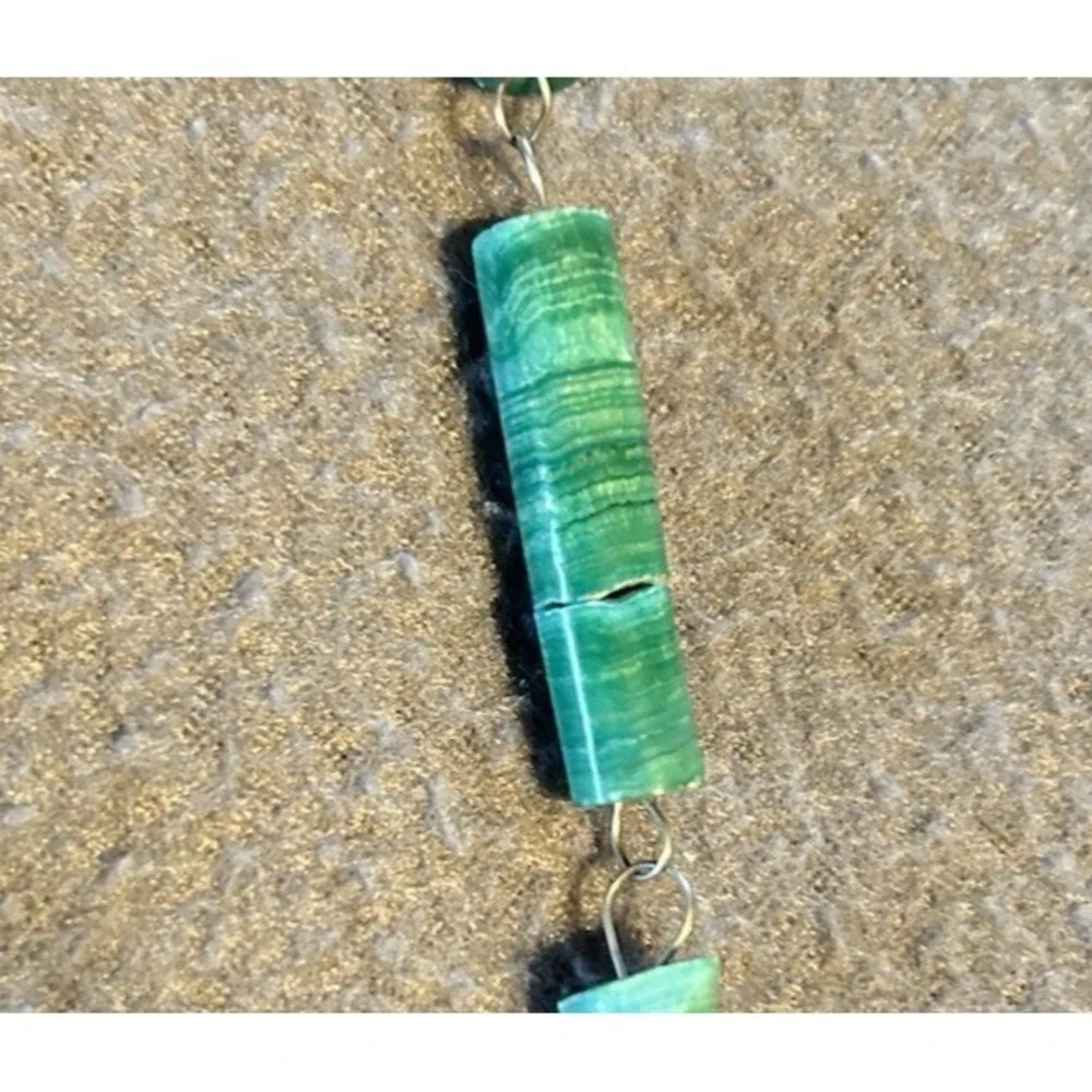 Vintage Teardrop‎ Ammonite Gemstone Necklace Handcrafted Hook 29